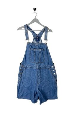 Vintage Gap Denim Shortalls Womens XL Bibs Shorts Y2K Medium Wash overalls